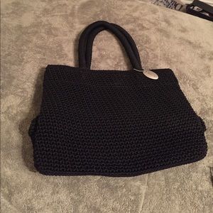 Black knit purse